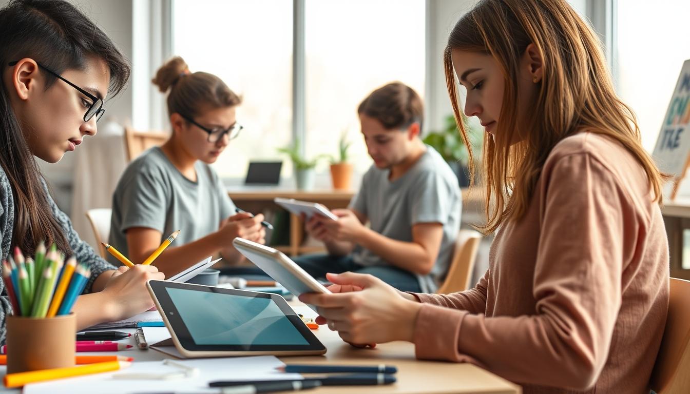 Structured study materials and learning resources on a desk