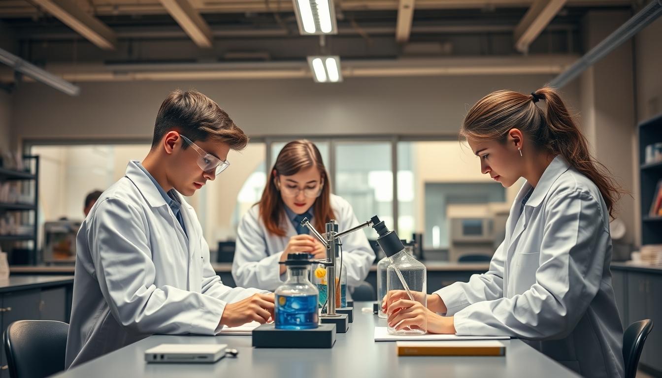 Student using a study guide to organize academic notes
